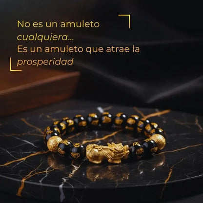 Pulsera Feng Shui de Obsidiana Negra con Pixiu